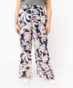 Pantalon viscose large fleuri femme grande taille